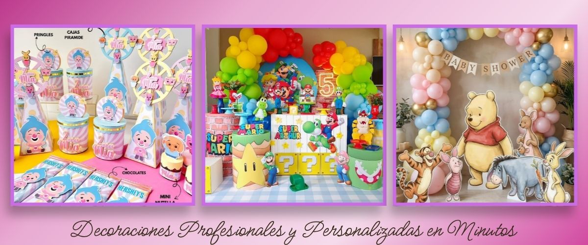 Mesa dulce decorada con plantillas del Fiesta Pro Kit